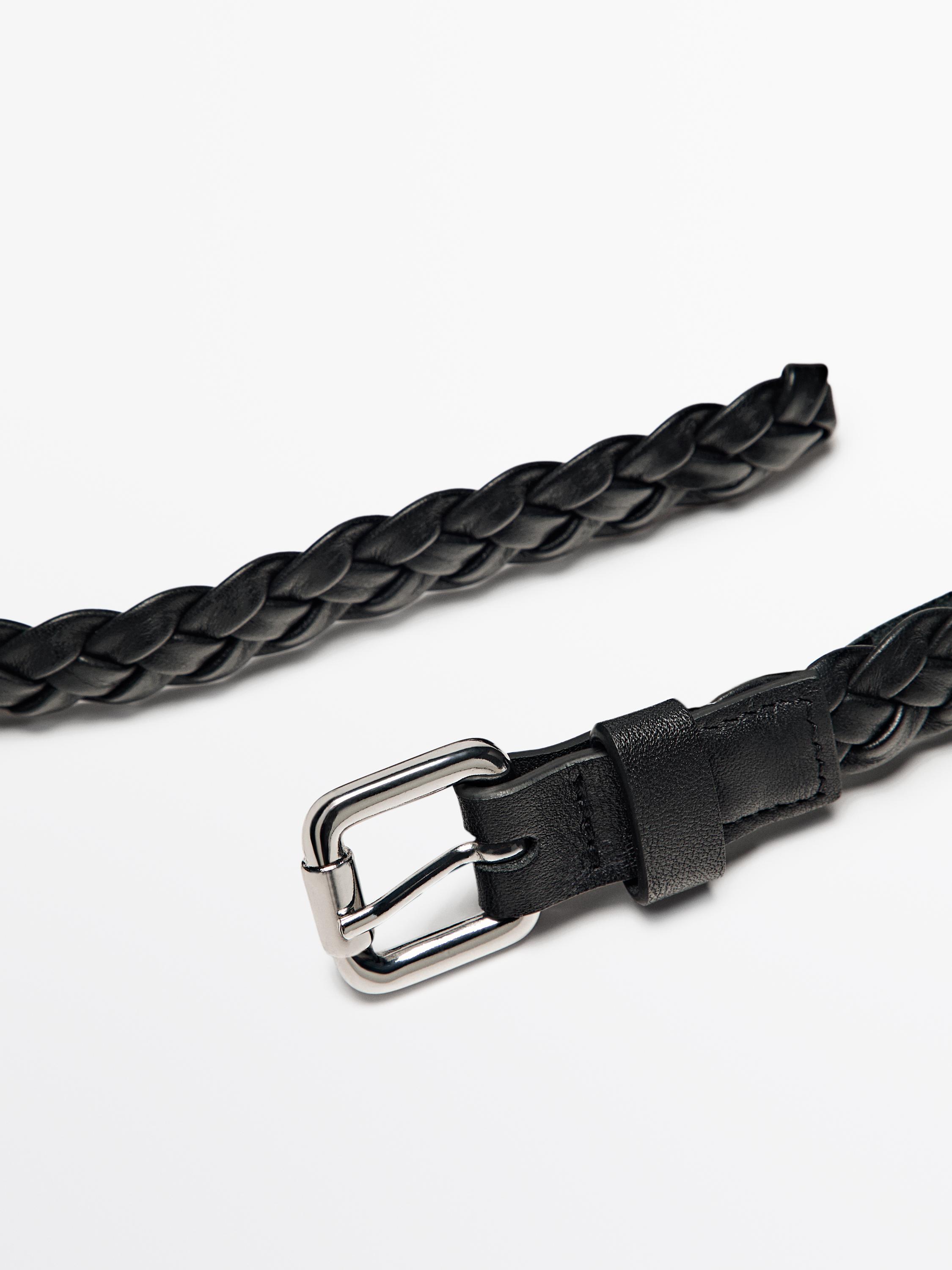 Braided nappa leather belt